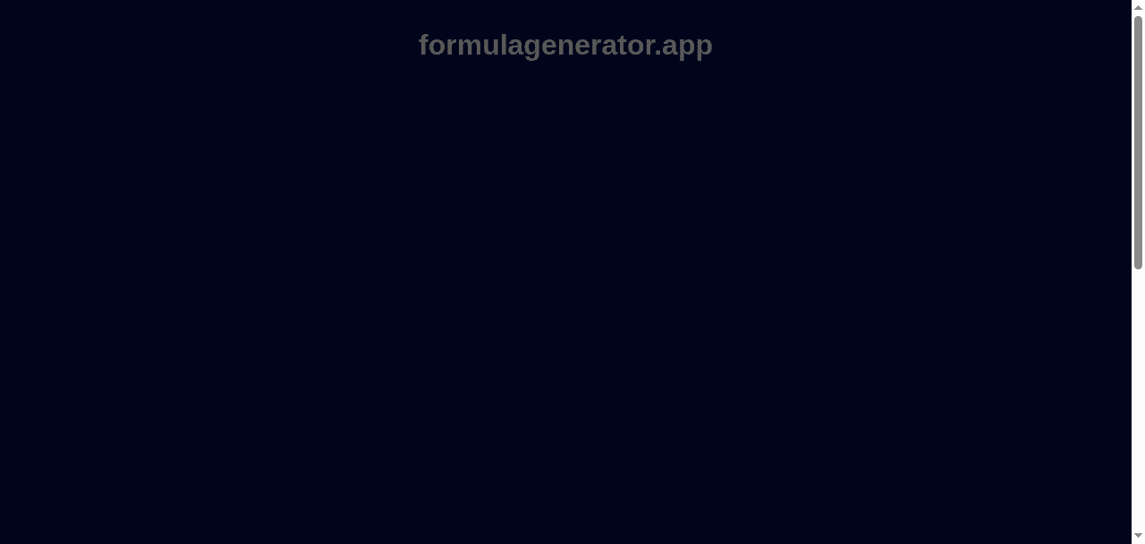 Formula Generator