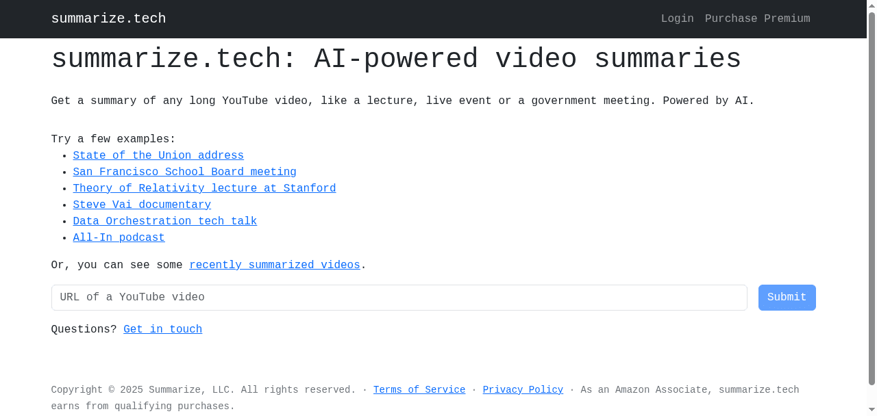 Summarize Tech